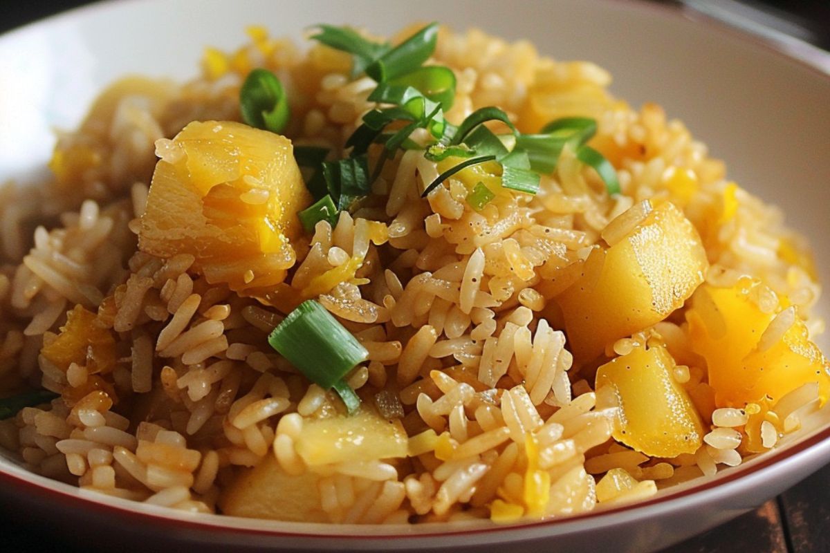 curry apple and deep fried rice recipe