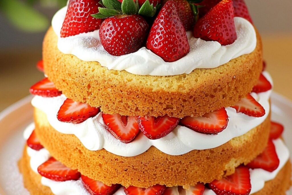 Strawberry Shortcake Cake with Sponge Cake